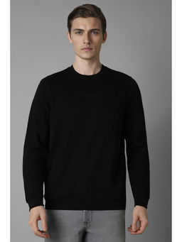 Louis Philippe - Men Black Regular Fit Graphic Full Sleeves Sweatshirt