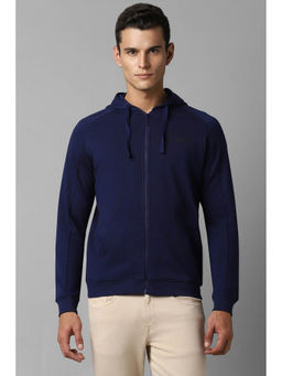 Louis Philippe - Men Navy Blue Regular Fit Solid Full Sleeves Sweatshirt