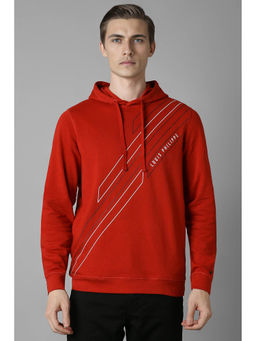 Louis Philippe - Men Red Regular Fit Printed Full Sleeves Sweatshirt