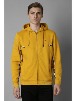 Louis Philippe - Men Yellow Regular Fit Solid Full Sleeves Sweatshirt