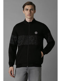 Louis Philippe - Men Black Regular Fit Printed Full Sleeves Jacket