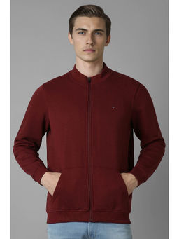 Louis Philippe - Men Maroon Regular Fit Solid Full Sleeves Jacket