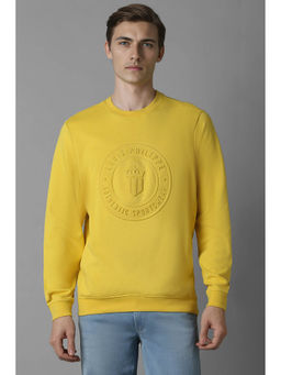 Louis Philippe - Men Yellow Regular Fit Solid Full Sleeves Sweatshirt
