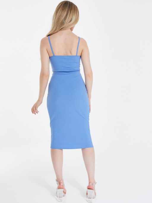Buy Quiz Clothing Light Blue Strappy Bodycon Midi Dress Online