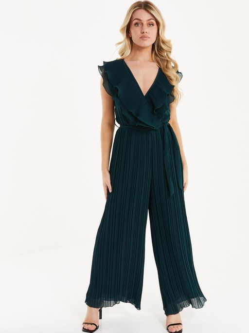 Buy Quiz Clothing Green Pleated Jumpsuit (Set of 2) Online