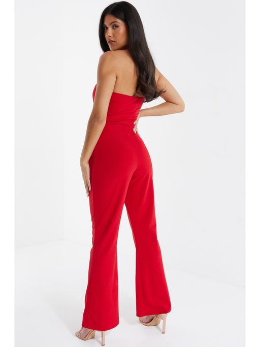 Buy Quiz Clothing Red Scuba Crepe Halter Neck Palazzo Jumpsuit Online