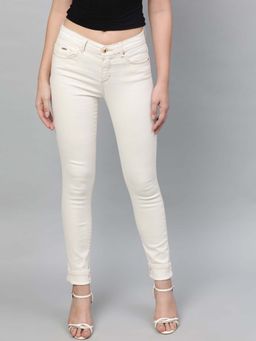 STREET 9 - Women White Cotton Jeans