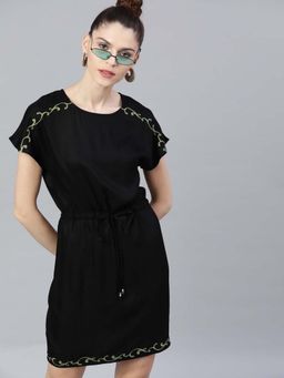 STREET 9 - Women Black Rayon Dress