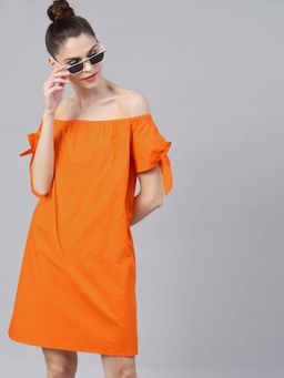 STREET 9 - Women Orange Cotton Dress