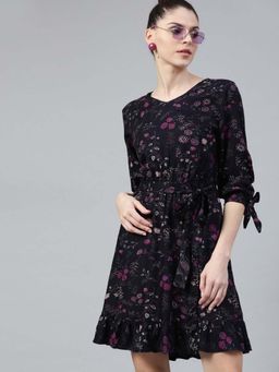 STREET 9 - Women Navy Blue Rayon Dress