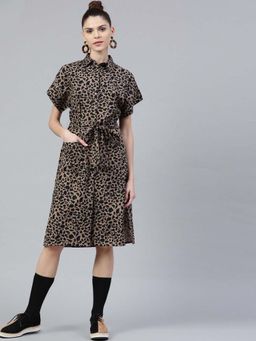 STREET 9 - Women Beige Rayon Dress
