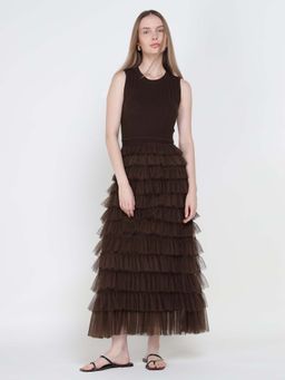Cover Story - Women Brown Polyester Dress