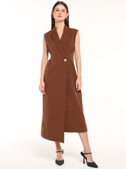 Cover Story - Women Brown Polyester Dress