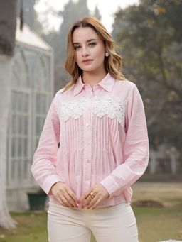 PEPPINOS - Women Pink Cotton Shirt