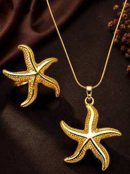 OOMPH - Gold StarFish Shape Anti Tarnish Jewellery Set