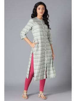 W - Green Geometric Kurta