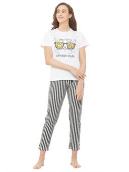 evolove - Womens Cotton Nightsuit - Black (Set of 2)