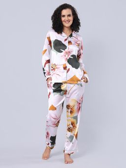 evolove - Womens Cotton Nightsuit - Off White (Set of 2)