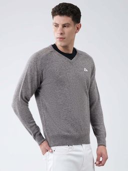 Monte Carlo - Grey Men's V Neck Full Sleeve Sweatshirt