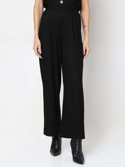VERO MODA - Black Crinkle Weave Trouser