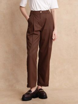 RAREISM - Alina Brown Solid Straight Trouser