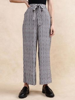 RAREISM - Detofo Multi-Color Print Straight Trouser with Belt (Set of 2)