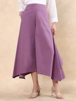 RAREISM - Filom Dusky Purple Solid Flared Palazzo