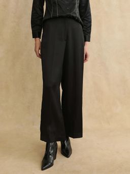 RAREISM - Nevter-B Black Solid Straight Trouser