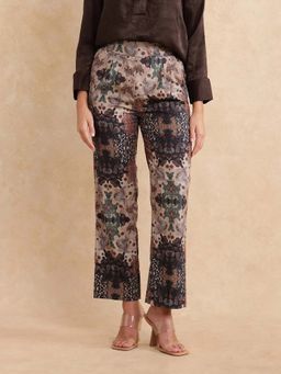 RAREISM - Rotika-B Dark Multi-Color Print Straight Trouser