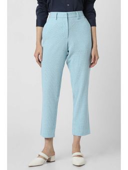 Van Heusen - Women Blue Check Formal Regular Fit Trouser