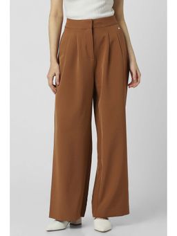 Van Heusen - Women Brown Solid Casual Regular Fit Trouser