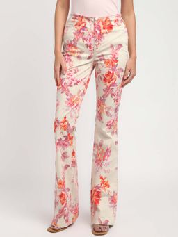 Guess - Women Multi-Color Printed High-Rise Trouser