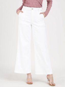 Guess - Women White Solid High-Rise Jeans