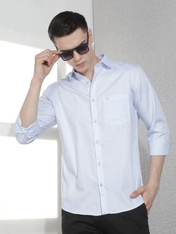 CRIMSOUNE CLUB - Men Blue Cotton Shirt