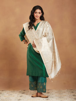 Fabindia - Natural Silk Blend Hand Block Printed Dupatta