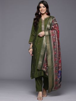 LAASYNA - Thread and Zari Embroidered Kurta With Pant & Dupatta
