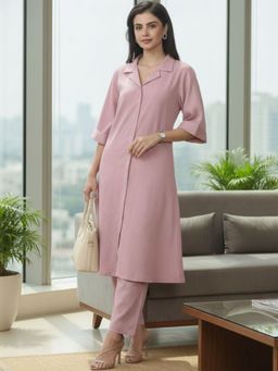 LAASYNA - Women Regular Silk Crepe Kurta With Pant