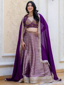 HOUSE OF JAMOTI - Hoor Cosmos Brocade Lehenga Set