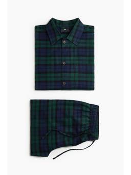 H&M - Men Navy Blue Flannel Shirt and Pyjama
