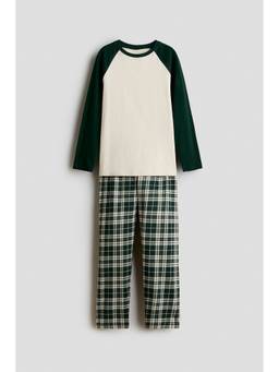 H&M - Boys Green Cotton Pyjamas and T-Shirt