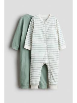 H&M - Kids Multi-Color 2-Pack Cotton Sleepsuits
