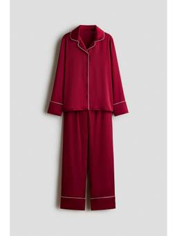 H&M - Girls Red Satin Pyjamas and Shirt