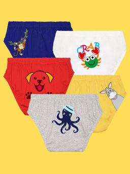 Nusyl - Multi-Color Boys Printed Briefs (Pack of 5)