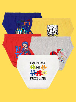 Nusyl - Multi-Color Boys Printed Briefs (Pack of 5)