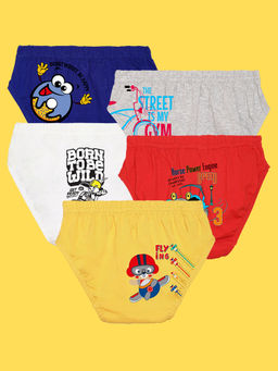 Nusyl - Multi-Color Boys Printed Briefs (Pack of 5)
