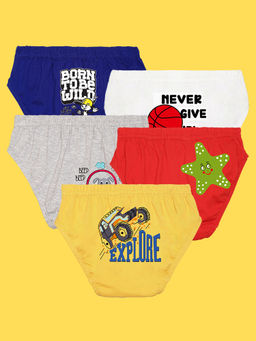 Nusyl - Multi-Color Boys Printed Briefs (Pack of 5)
