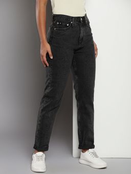 Calvin Klein - Medium-Wash Slim Fit High Rise Charcoal Jeans