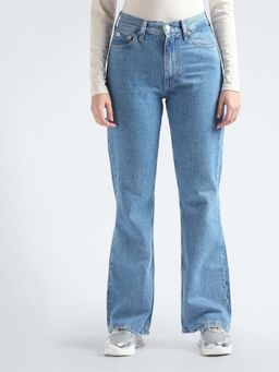 Calvin Klein - Medium-Wash Relaxed Fit High Rise Blue Jeans