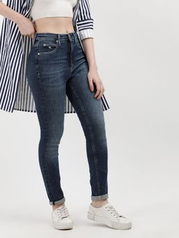 Calvin Klein - Medium-Wash Skinny Fit Mid Rise Blue Jeans