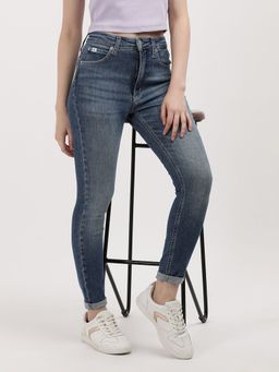 Calvin Klein - Medium-Wash Skinny Fit Mid Rise Blue Jeans